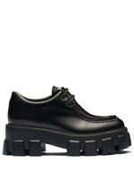 Prada chaussures en cuir Monolith à lacets - Noir