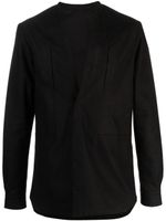 Rick Owens Secret Larry V-neck shirt jacket - Noir - thumbnail