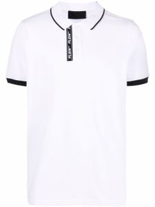 Philipp Plein polo à bande logo - Blanc