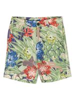 Kenzo Kids short à fleurs - Vert - thumbnail