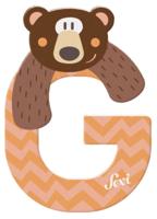 Sevi dierenletter G 10 cm zalmroze/bruin