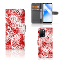 Telefoonhoesje met Naam OPPO A16/A16s/A54s Angel Skull Rood