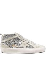 Golden Goose baskets en cuir à paillettes Mid-Star - Argent