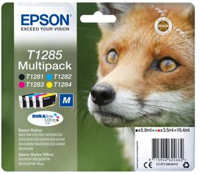 Epson Inktcartridge T1285 Origineel Combipack Zwart, Cyaan, Magenta, Geel C13T12854012