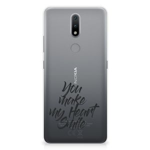 Nokia 2.4 Siliconen hoesje met naam Heart Smile