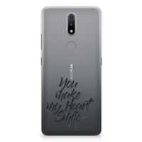 Nokia 2.4 Siliconen hoesje met naam Heart Smile - thumbnail