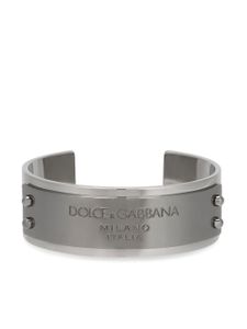 Dolce & Gabbana bracelet torque à logo gravé - Argent