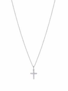 David Yurman collier Cable Collectibles Cross en or blanc 18ct serti de diamants - Argent