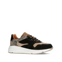 Manfield suède sneakers zwart/cheetaprint
