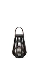 J-Line Lantaarn Led Zonne Energie Plastiek Bruin Small