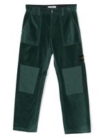 Stone Island Junior pantalon droit en velours côtelé - Vert