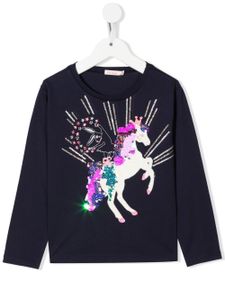 Billieblush t-shirt Unicorn brodé de sequins - Bleu