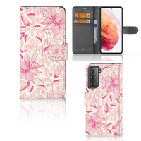 Samsung Galaxy S21 Hoesje Pink Flowers