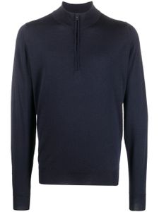 John Smedley pull Barrow zippé - Bleu