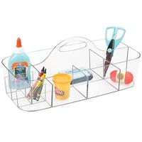 mDesign - Organizer - perfecte opbergbak/bureau-organizer - geweldig voor teken- en knutselspullen en naaigerei - plastic - doorzichtig
