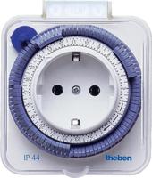 Theben schakelklok 0260855 timer 26 IP 44 - NL stekker (zonder pin) - analoge schakelklok voor buitengebruik, wandcontactdoosschakelaar, tijdprogramma-stekker, schakelklok, bespaarstekker
