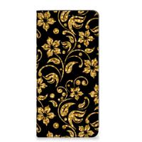 Google Pixel 8A Smart Cover Gouden Bloemen - thumbnail