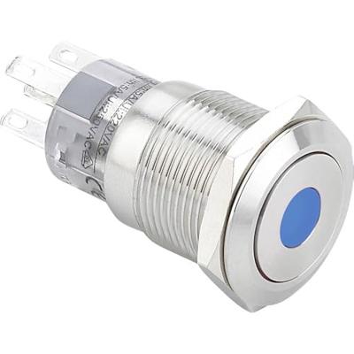 TRU Components 701303 LAS1-AGQ11ZD, BL Vandalismusgeschützter Druckschalter 250 V/AC 5A 1 x Ein/Ein