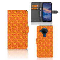 Nokia 5.4 Telefoon Hoesje Batik Oranje - thumbnail