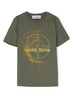 Stone Island Junior t-shirt en coton à patch logo - Vert