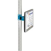 Manuflex ZB3630.5012 Monitor dragers voor universele en professionele met 80 mm-dubbel scharnier, VESA-adapter 100 mm, in licht blauw RAL 5012