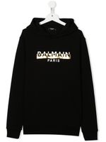 Balmain Kids hoodie à logo imprimé - Noir