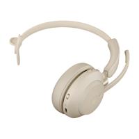 Jabra Evolve2 65, UC Mono Headset Draadloos Hoofdband Kantoor/callcenter USB Type-C Bluetooth Beige