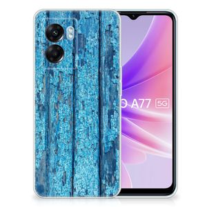 OPPO A77 | A57 5G Bumper Hoesje Wood Blue