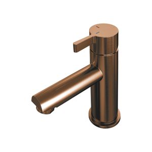 Wastafelmengkraan Brauer Copper Edition Coldstart Opbouw Laag Halfronde Hendel Geborsteld Koper PVD Brauer