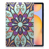 Samsung Galaxy Tab S6 Lite | S6 Lite (2022) Siliconen Hoesje Purple Flower - thumbnail