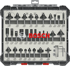 Bosch Accessoires 30-delige gemengde freesset - schachtdiameter 8 mm - 2607017475
