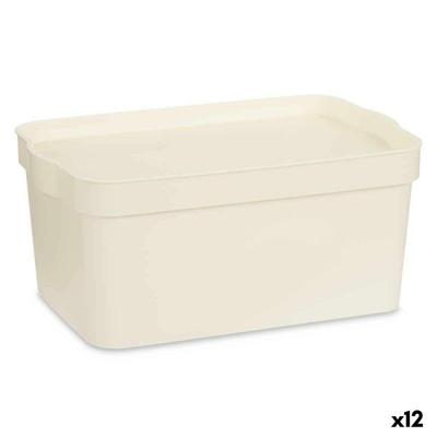 Opbergbak met Deksel Kipit Crème Plastic 7,5 L (12 Stuks) Opbergbak met Deksel Kipit Crème Plastic 7,5 L (12 Stuks)