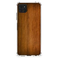 Samsung Galaxy A22 5G Stevig Telefoonhoesje Donker Hout - thumbnail