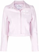 Courrèges veste crop en cuir artificiel - Rose