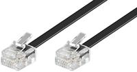 Goobay 50318 modulaire aansluitkabel, telefoonkabel, RJ11-stekker (6P4C) naar RJ11-stekker (6P4C), zwart, 6m