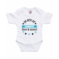 Baby rompertje - blauw - leukste oom & tante - cadeau romper - kraamcadeau