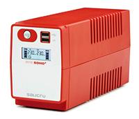 Salicru SPS 500 soho+ iec - Ononderbroken stroomvoorziening (Sai/Ups) 500 VA line-interactief en met dubbele USB-lader, rood/wit