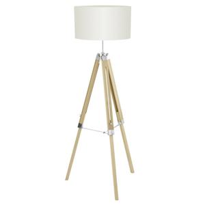 Eglo Landelijke vloerlamp Lantada 106cm Tripod hout met beige 94324