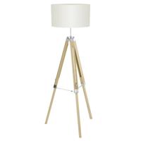 Eglo Landelijke vloerlamp Lantada 106cm Tripod hout met beige 94324 - thumbnail