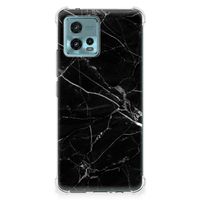 Motorola Moto G72 Anti-Shock Hoesje Marmer Zwart - Origineel Cadeau Vader