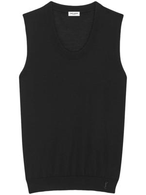 Saint Laurent Cassandre wollen tanktop - Zwart