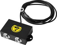 BJZ aardingsbox met 2 drukknopsluitingen 10,3 mm, gladde kabel en schroefoog M5 (1 moohm)