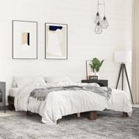 vidaXL Bedframe bewerkt hout metaal bruin eikenkleur 150x200 cm