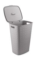 CURVER Softex Wasbox, 56 l, elegant design, licht, stapelbaar en praktisch, 70% gerecycled, ruime afmetingen 59 x 43 x 34 cm, taupe