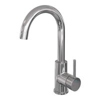 Wastafelmengkraan Brauer Chrome Carving Coldstart Opbouw Hoog Gebogen Ronde Hendel Chroom PVD Brauer