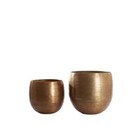 Light & Living Bloempot Lisboa - Antiek Goud - Ø45+Ø35,5cm - Rond - Metaal - Plantenbak - Plantenpot - Pot voor plant binnen