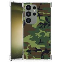 Samsung Galaxy S24 Ultra Doorzichtige Silicone Hoesje Army Dark