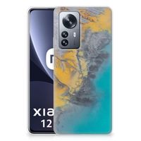 Xiaomi 12 Pro TPU Siliconen Hoesje Marble Blue Gold