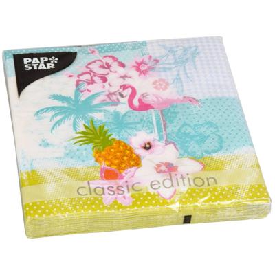 60x Flamingo Tropische Thema Servetten 33 X 33 Cm - Papieren Servetten - Servetjes Tropische Vogel Print - 60x Flamingo Tropische Thema Servetten 33 X 33 Cm - Papieren Servetten - Servetjes Tropische Vogel Print -