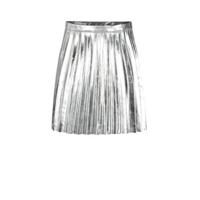 Jill & Mitch by Shoeby imitatieleren plissé rok Silver zilver